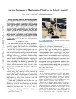 Learning Sequences of Manipulation Primitives for Robotic Assembly