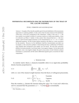 Differential recurrences for the distribution of the trace of the
  $β$-Jacobi ensemble