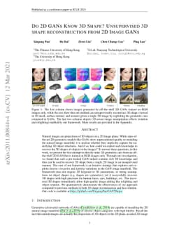 Do 2D GANs Know 3D Shape? Unsupervised 3D shape reconstruction from 2D
  Image GANs