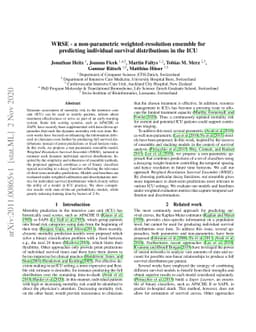 WRSE -- a non-parametric weighted-resolution ensemble for predicting
  individual survival distributions in the ICU
