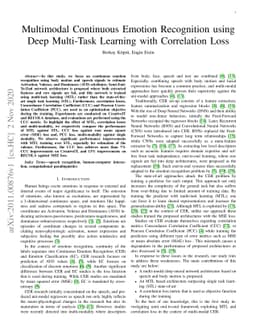 Multimodal Continuous Emotion Recognition using Deep Multi-Task Learning
  with Correlation Loss