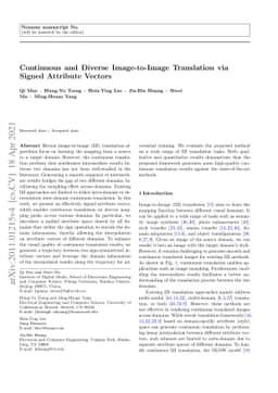 Continuous and Diverse Image-to-Image Translation via Signed Attribute
  Vectors