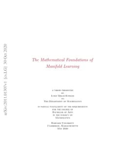 The Mathematical Foundations of Manifold Learning