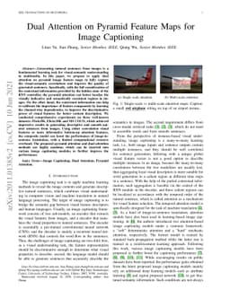 Dual Attention on Pyramid Feature Maps for Image Captioning