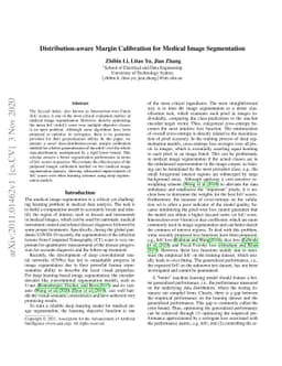 Distribution-aware Margin Calibration for Medical Image Segmentation
