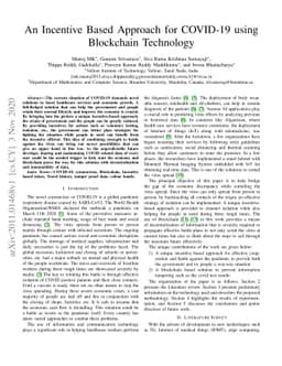 An Incentive Based Approach for COVID-19 using Blockchain Technology