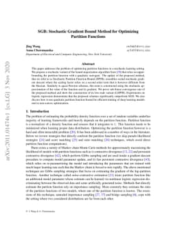 SGB: Stochastic Gradient Bound Method for Optimizing Partition Functions