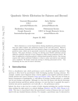 Quadratic Metric Elicitation for Fairness and Beyond