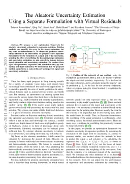 The Aleatoric Uncertainty Estimation Using a Separate Formulation with
  Virtual Residuals