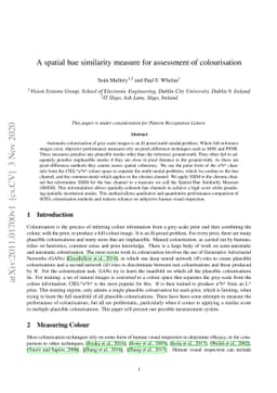 A spatial hue similarity measure for assessment of colourisation