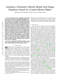 Learning a Generative Motion Model from Image Sequences based on a
  Latent Motion Matrix