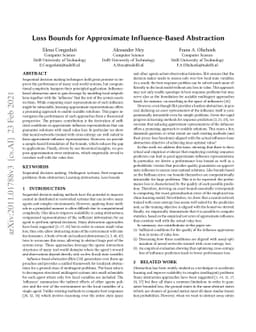 Loss Bounds for Approximate Influence-Based Abstraction
