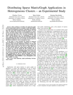Distributing Sparse Matrix/Graph Applications in Heterogeneous Clusters
  -- an Experimental Study