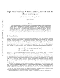 LQR with Tracking: A Zeroth-order Approach and Its Global Convergence