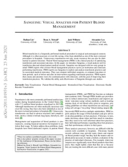 Sanguine: Visual Analysis for Patient Blood Management