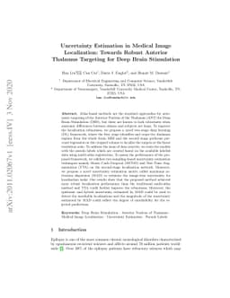 Uncertainty Estimation in Medical Image Localization: Towards Robust
  Anterior Thalamus Targeting for Deep Brain Stimulation