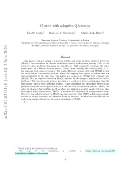 Control with adaptive Q-learning