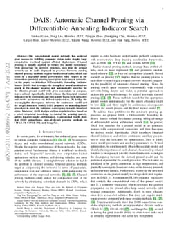DAIS: Automatic Channel Pruning via Differentiable Annealing Indicator
  Search