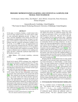 Prosodic Representation Learning and Contextual Sampling for Neural
  Text-to-Speech