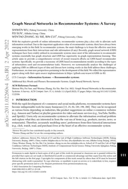Graph Neural Networks in Recommender Systems: A Survey