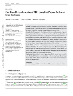 Fast Data-Driven Learning of MRI Sampling Pattern for Large Scale
  Problems