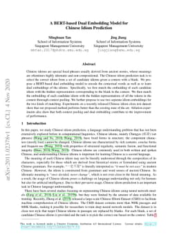 A BERT-based Dual Embedding Model for Chinese Idiom Prediction