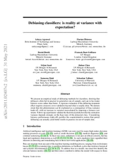 Debiasing classifiers: is reality at variance with expectation?