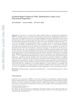 Gradient-Based Empirical Risk Minimization using Local Polynomial
  Regression