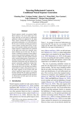 Detecting Hallucinated Content in Conditional Neural Sequence Generation