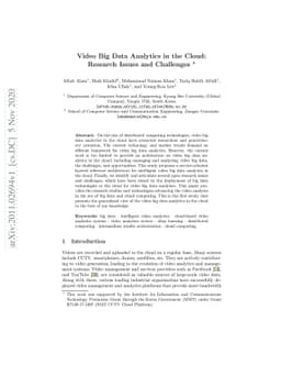 Video Big Data Analytics in the Cloud: Research Issues and Challenges