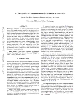 A Comparison Study on Infant-Parent Voice Diarization