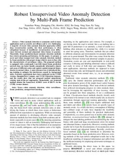 Robust Unsupervised Video Anomaly Detection by Multi-Path Frame
  Prediction