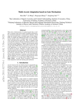 Multi-Accent Adaptation based on Gate Mechanism