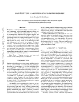 Semi-supervised Learning for Singing Synthesis Timbre