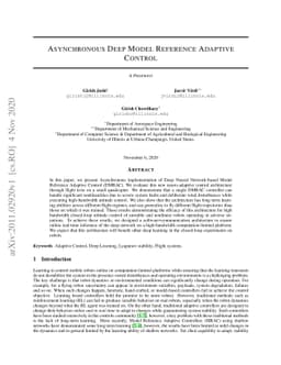 Asynchronous Deep Model Reference Adaptive Control