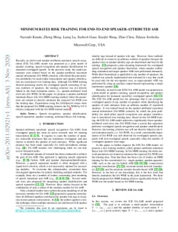 Minimum Bayes Risk Training for End-to-End Speaker-Attributed ASR