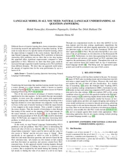 Language Model is All You Need: Natural Language Understanding as
  Question Answering