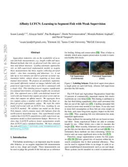 Affinity LCFCN: Learning to Segment Fish with Weak Supervision