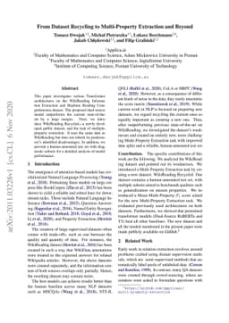 From Dataset Recycling to Multi-Property Extraction and Beyond
