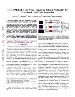 Event-VPR: End-to-End Weakly Supervised Network Architecture for
  Event-based Visual Place Recognition