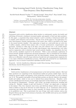 Deep Learning-based Cattle Activity Classification Using Joint
  Time-frequency Data Representation