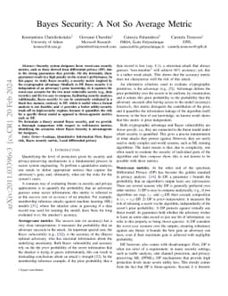 Bayes Security: A Not So Average Metric