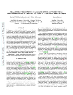 Misalignment Recognition in Acoustic Sensor Networks using a
  Semi-supervised Source Estimation Method and Markov Random Fields