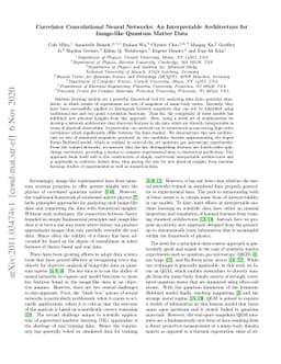 Correlator Convolutional Neural Networks: An Interpretable Architecture
  for Image-like Quantum Matter Data