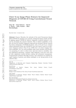 Chest X-ray Image Phase Features for Improved Diagnosis of COVID-19
  Using Convolutional Neural Network