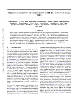 Exploring the limits of Concurrency in ML Training on Google TPUs