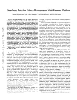 Strawberry Detection Using a Heterogeneous Multi-Processor Platform