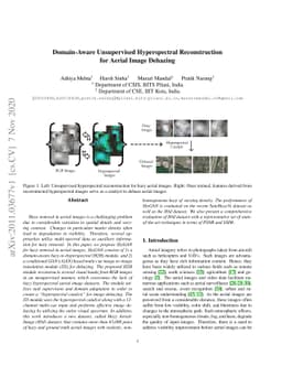 Domain-Aware Unsupervised Hyperspectral Reconstruction for Aerial Image
  Dehazing