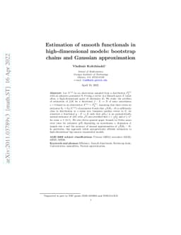 Estimation of smooth functionals in high-dimensional models: bootstrap
  chains and Gaussian approximation