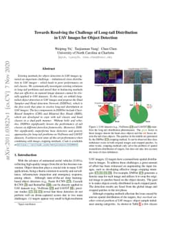 Towards Resolving the Challenge of Long-tail Distribution in UAV Images
  for Object Detection